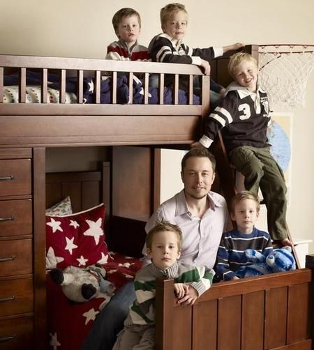 Elon Musk had five sons with two wives.